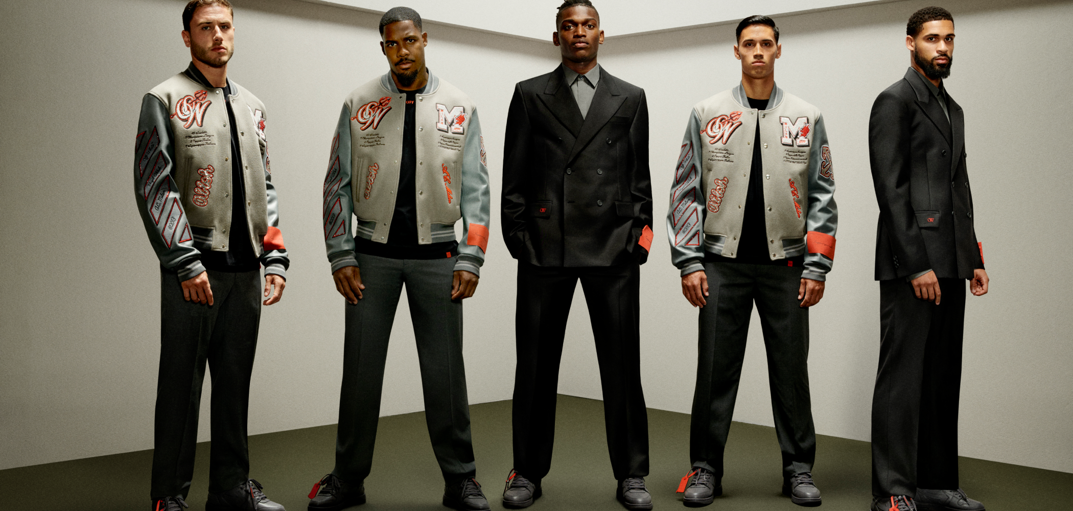 event banner for Off-White™️ c/o AC Milan 23-24 varsity jacket