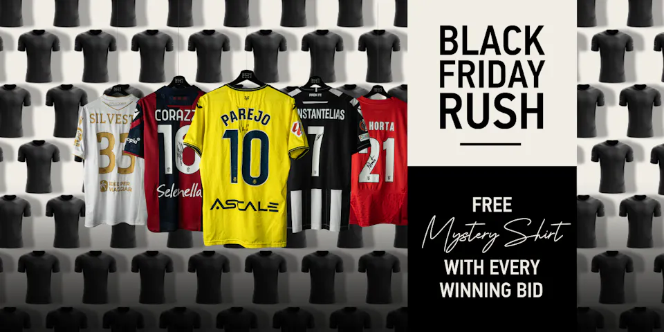 event banner for Black Friday Rush | Day 1 | Free Mystery Shirt With Every Winning Bid