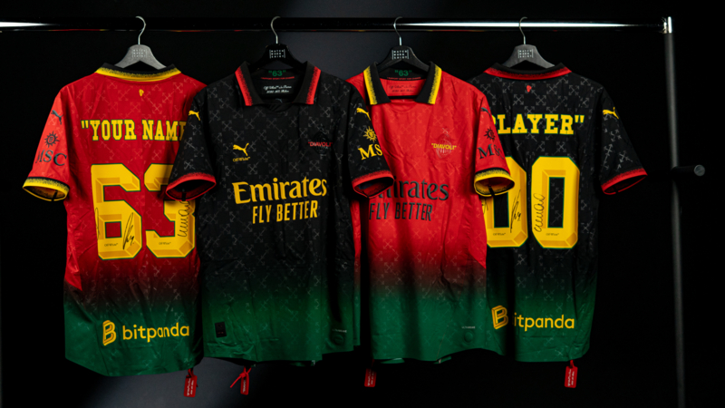 event banner for AC Milan 4th kit launch event