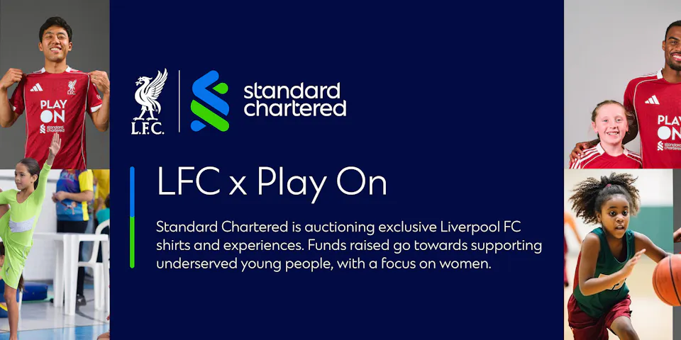 event banner for LFC vs Manchester United FC – Standard Chartered ‘Play On’ Auction