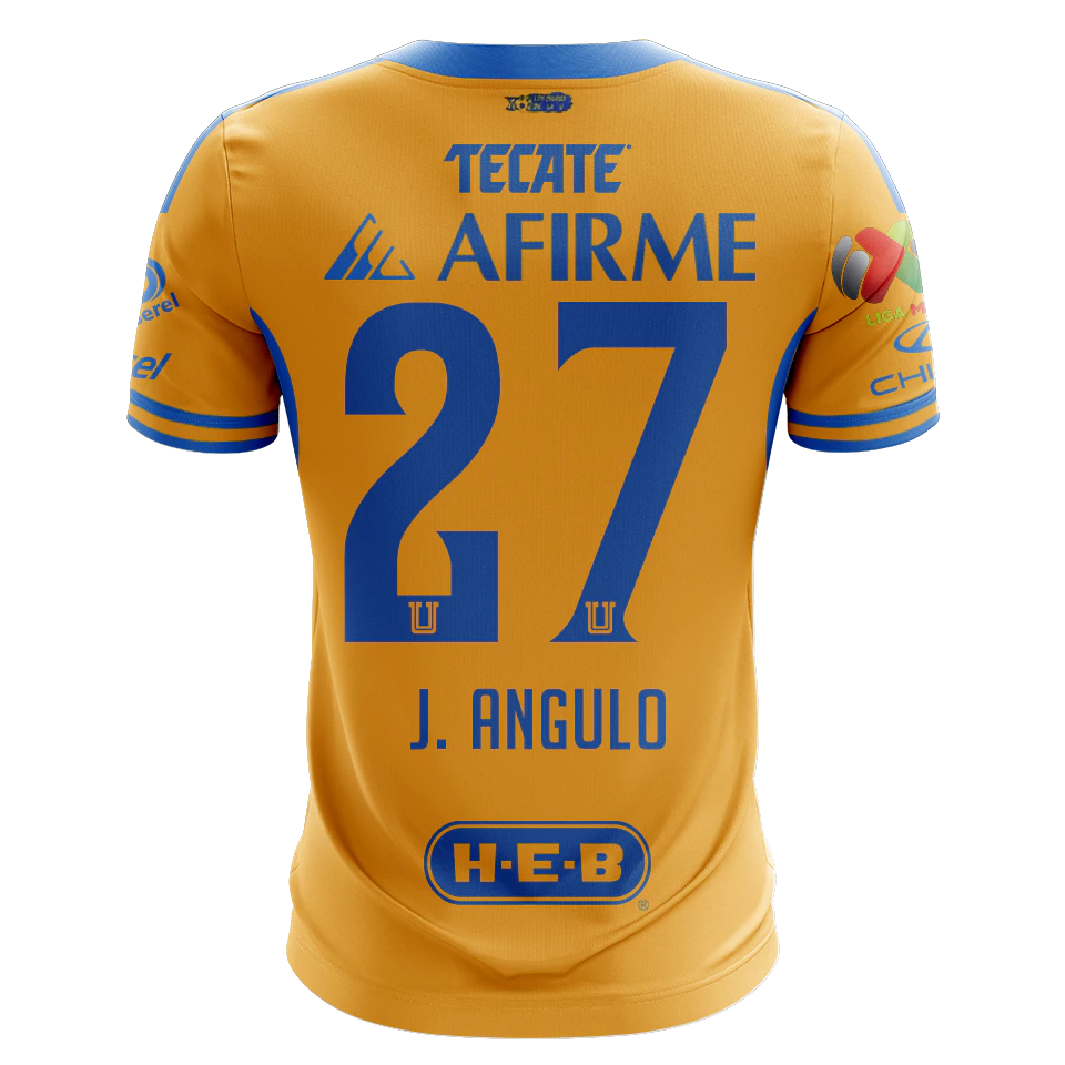 来自Tigres UANL的Jesús Alberto Angulo Uriarte球衣