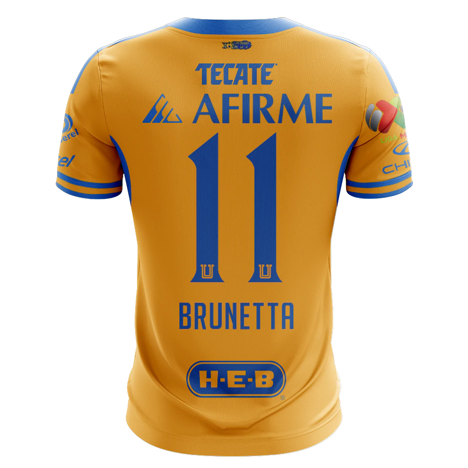 来自Tigres UANL的Juan Francisco Brunetta球衣