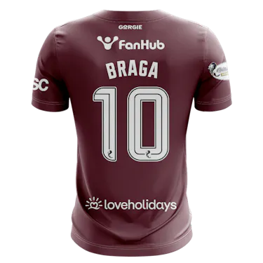 Heart of Midlothian 팀의 Cláudio Rafael Soares Braga 셔츠