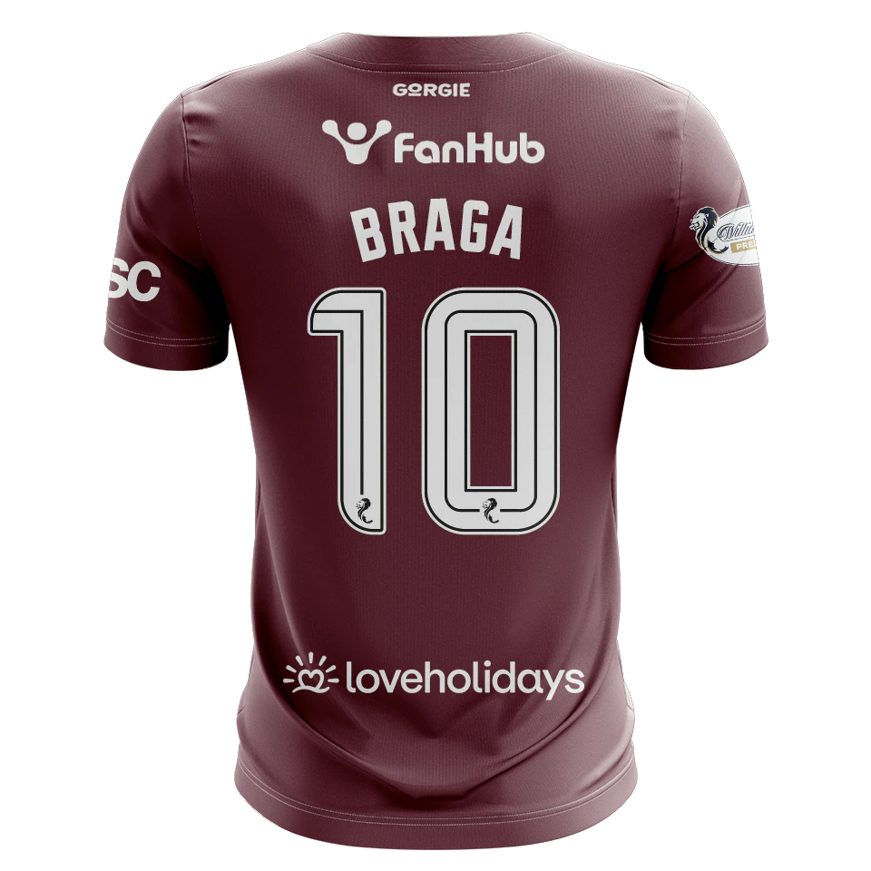 Heart of Midlothian 팀의 Cláudio Rafael Soares Braga 셔츠