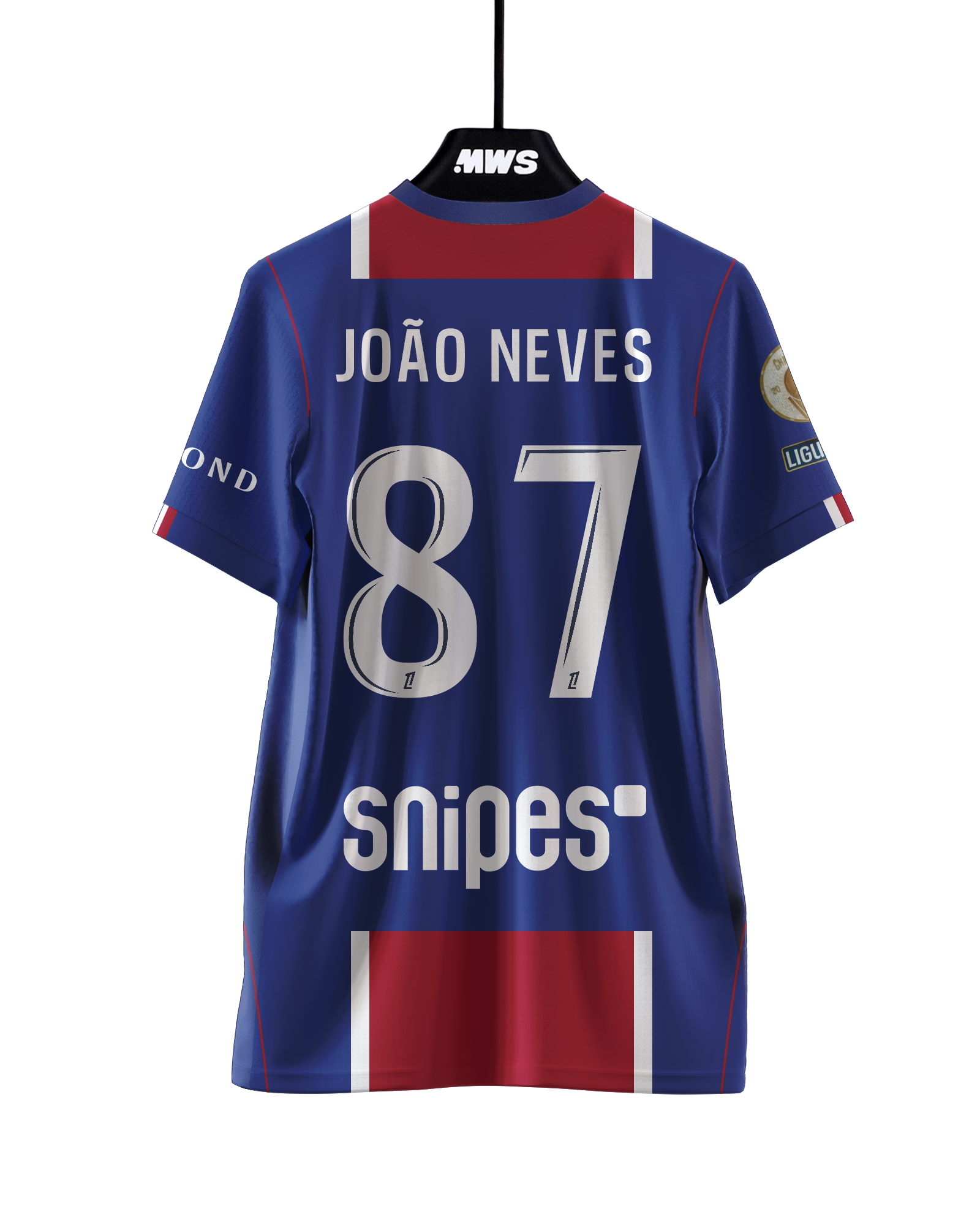 パリ・サンジェルマン JOÃO NEVES 87 シャツ PSG Nike João Neves 87 Graphic Long Sleeve T-Shirt - Navy - Mens