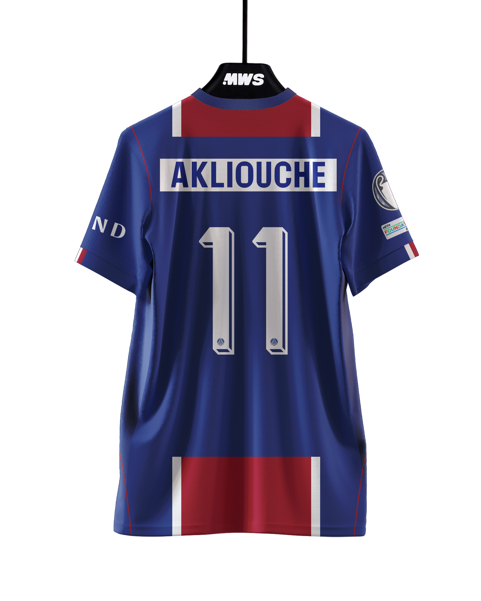 Paris Saint-Germain 팀의 Maghnes Akliouche 셔츠