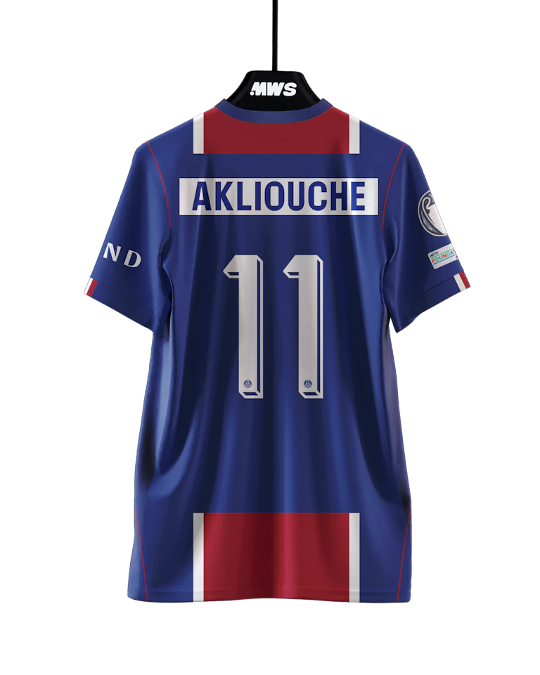 Paris Saint-Germain 팀의 Maghnes Akliouche 셔츠