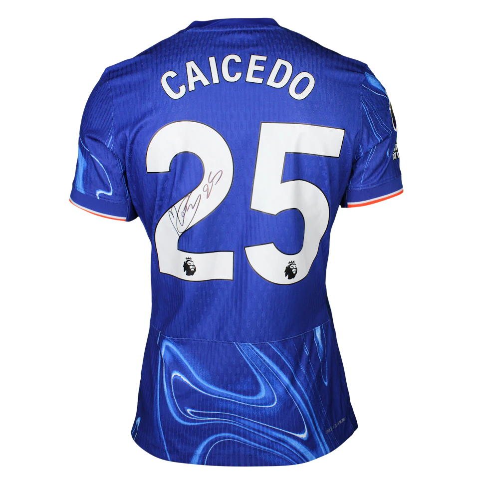 Moisés Caicedo Chelsea camisa.