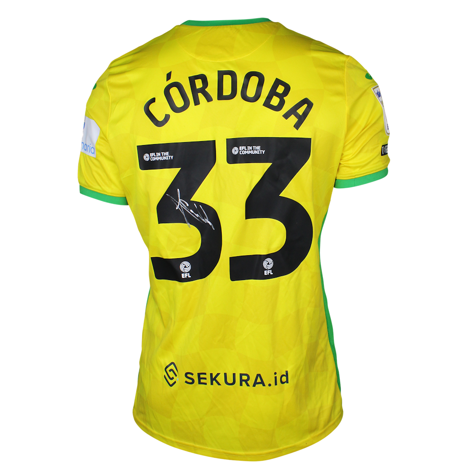 José Angel Cordoba Chambers Norwich City shirt