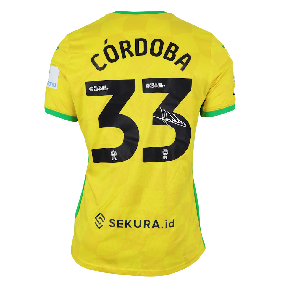 José Angel Cordoba Chambers Norwich City shirt