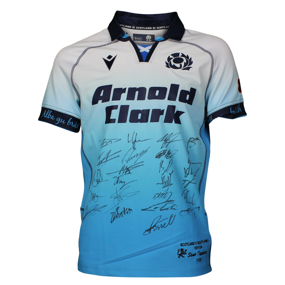 Scottish Rugby Top Lettering Scotland Rugby | Squad Signed Shirt | MatchWornShirt