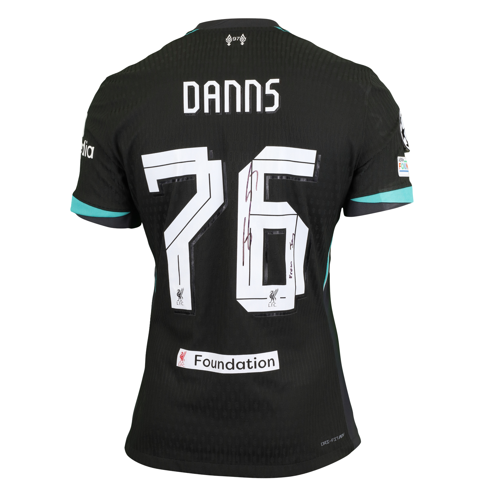Jayden Danns Liverpool shirt