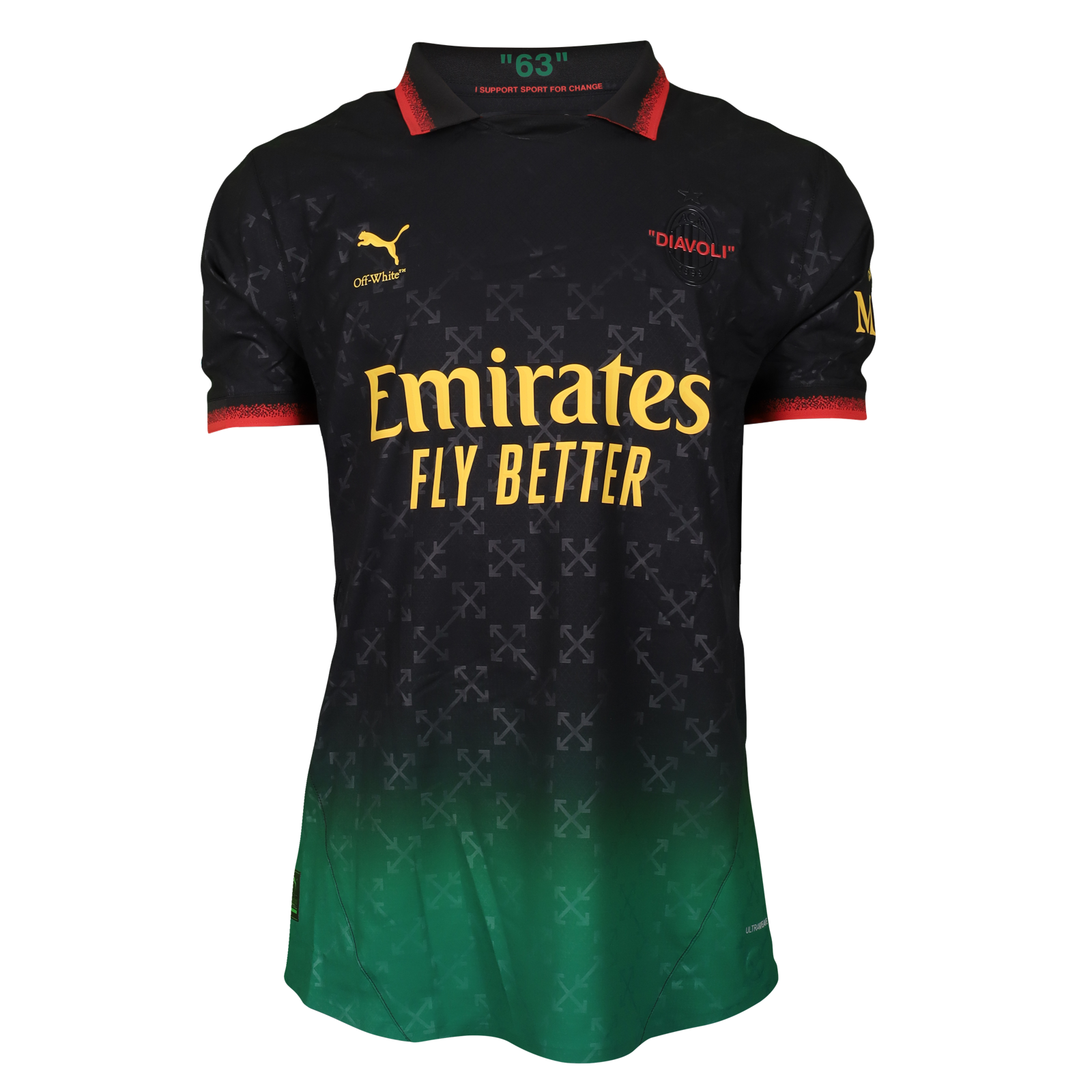 Men's Replica Puma AC Milan Rafa Leao Long Sleeve Home