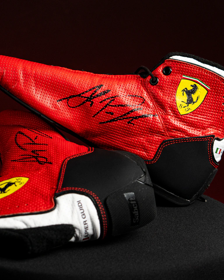 24 hours of Le Mans Ferrari podium worn shoes - Alessandro Pier Guidi