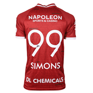 SV Zulte Waregem 팀의 Jevon Simons 셔츠