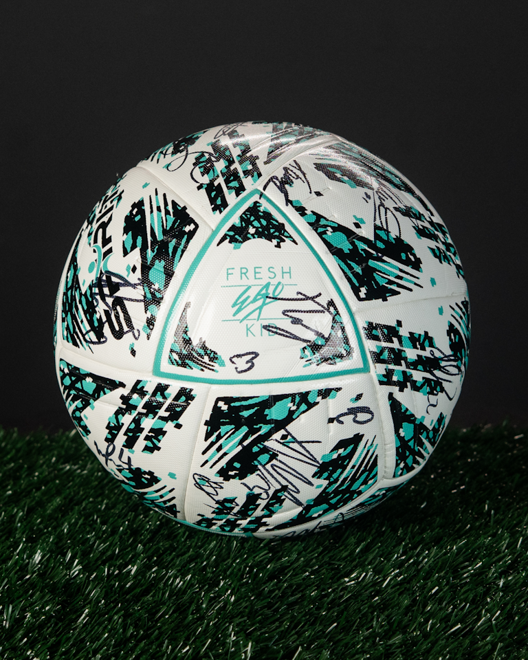 Marc White Dorking Wanderers x Fresh Ego Kid Signed Ball 
