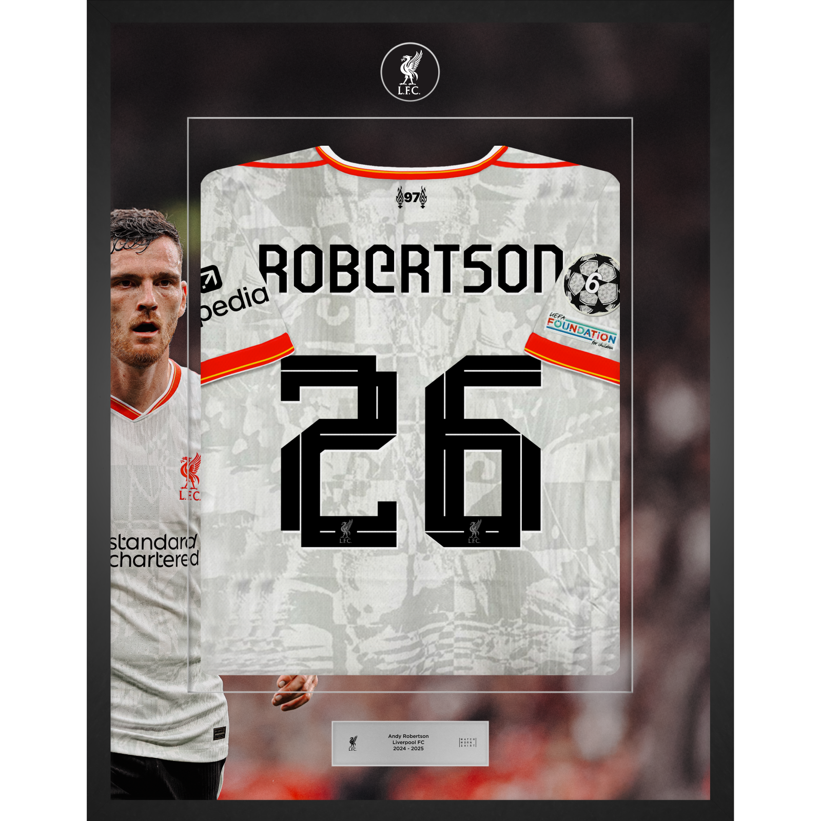 Limited Edition Framed Andrew Robertson Shirt | MatchWornShirt
