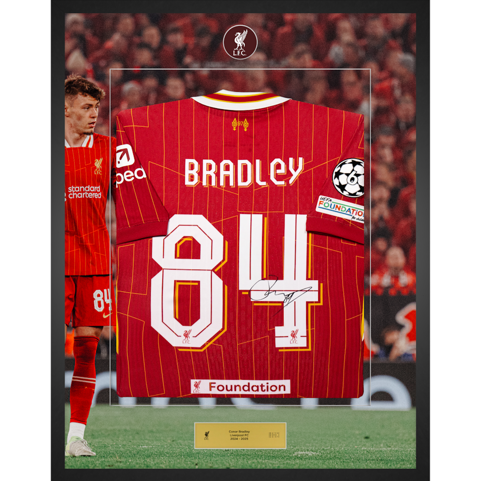 Limited Edition Framed Conor Bradley Shirt | Liverpool FC