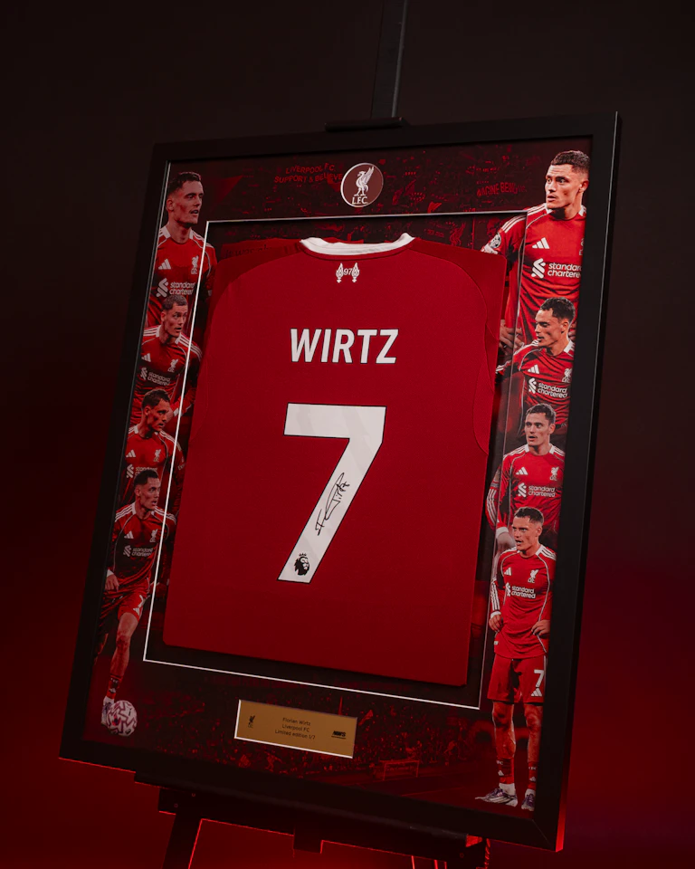 Liverpool FC  シャツ WIRTZ 7 Limited Edition Framed Florian Wirtz Shirt - 7 | Liverpool FC