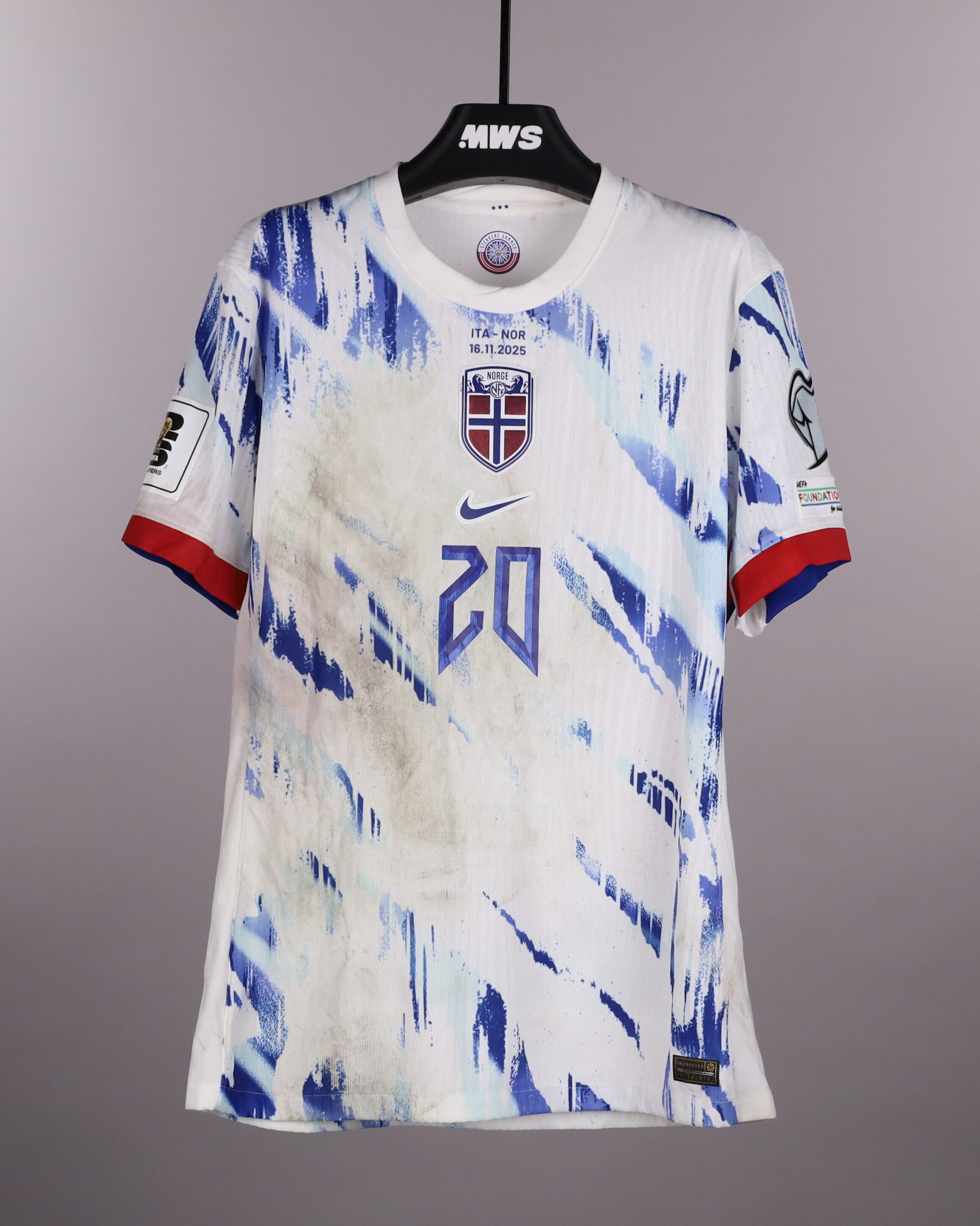 Antonio Nusa | Italy - Norway | MatchWornShirt