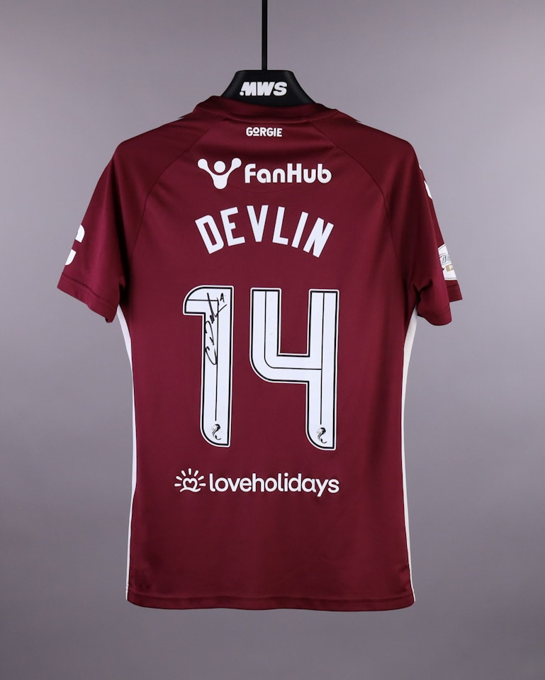 Heart of Midlothian 팀의 Cameron Devlin 셔츠