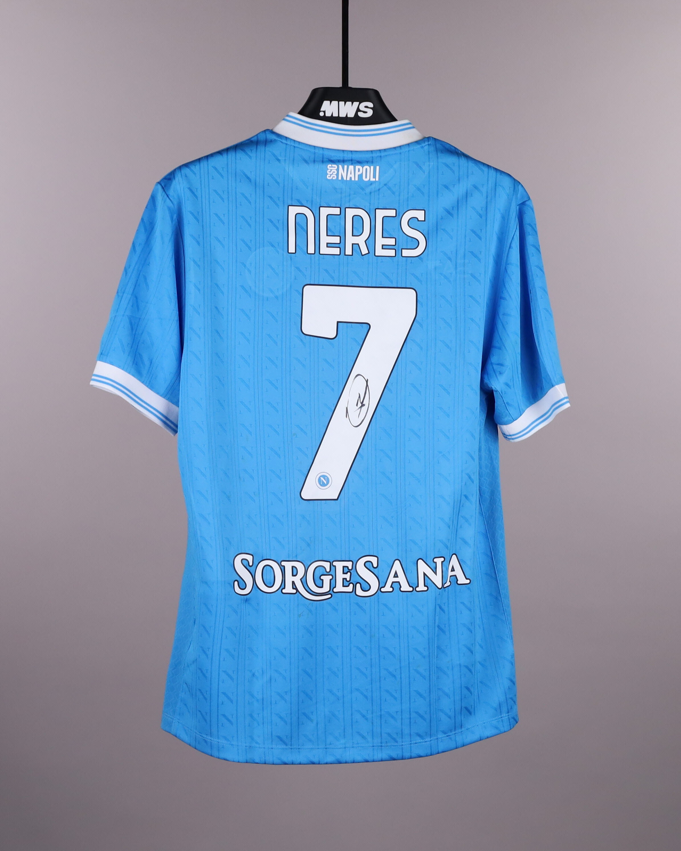 David Nalbandion ユニフォームカード David Neres | SSC Napoli - AC Milan | MatchWornShirt