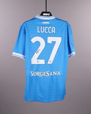 SSC Napoli 팀의 Lorenzo Lucca 셔츠