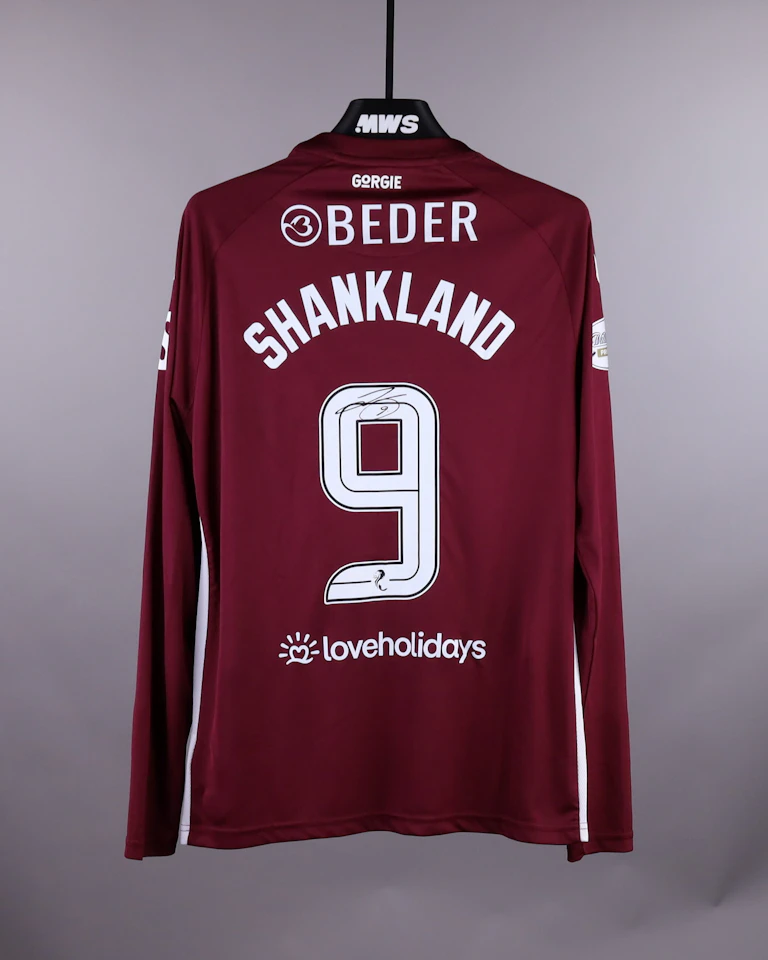 Heart of Midlothian 팀의 Lawrence Shankland 셔츠