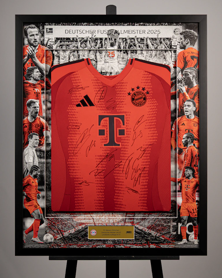 Limited Edition Framed Squad Signed Home 24-25 Shirt - 8/10