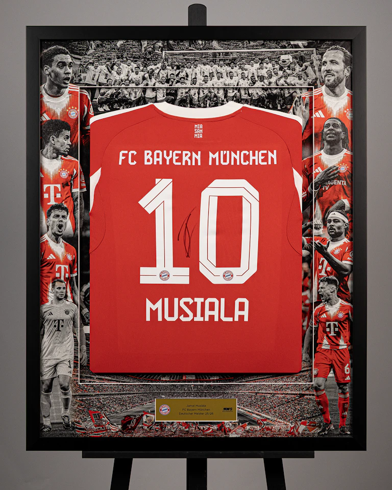 Jamal Musiala | Limited Edition Framed Signed Home 25/26 Shirt