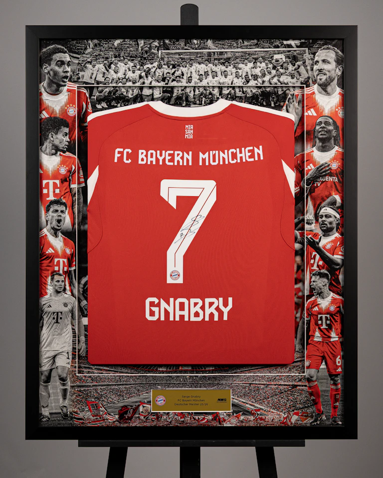 Serge Gnabry | Limited Edition Framed Signed Home 25/26 Shirt
