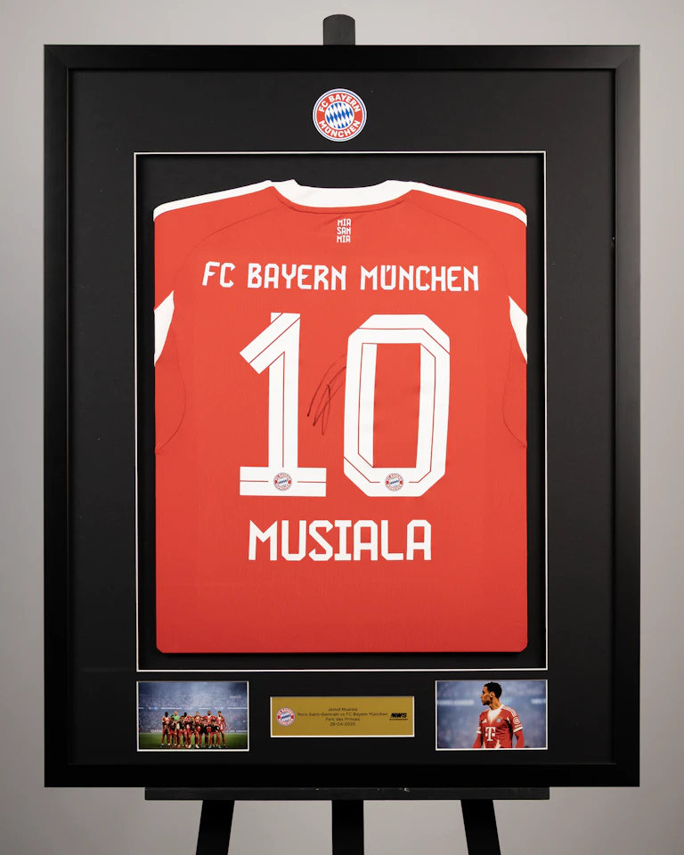 Jamal Musiala | Framed Signed Home 25/26 Shirt