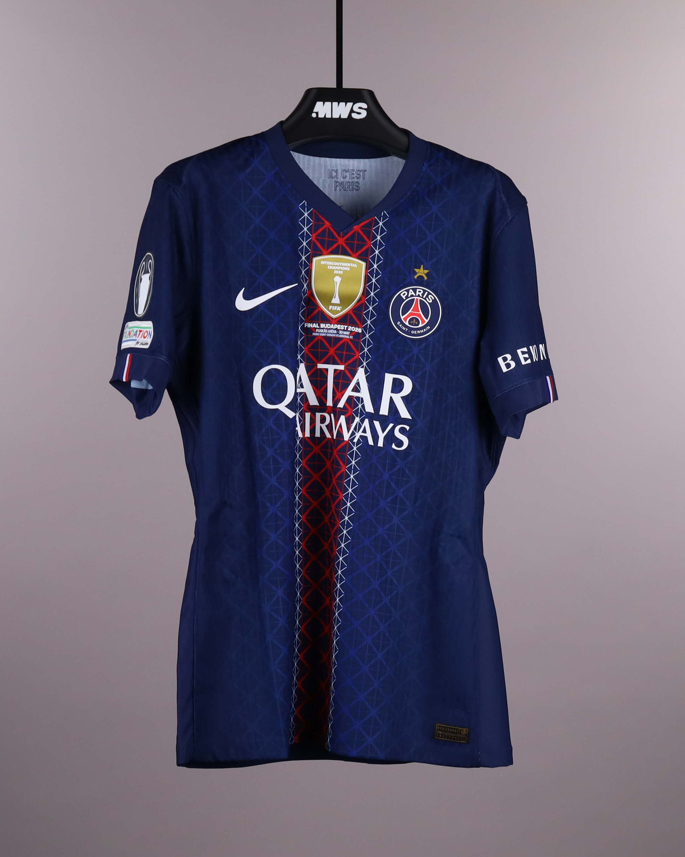 Bradley Barcola | Paris Saint Germain - Arsenal | MatchWornShirt