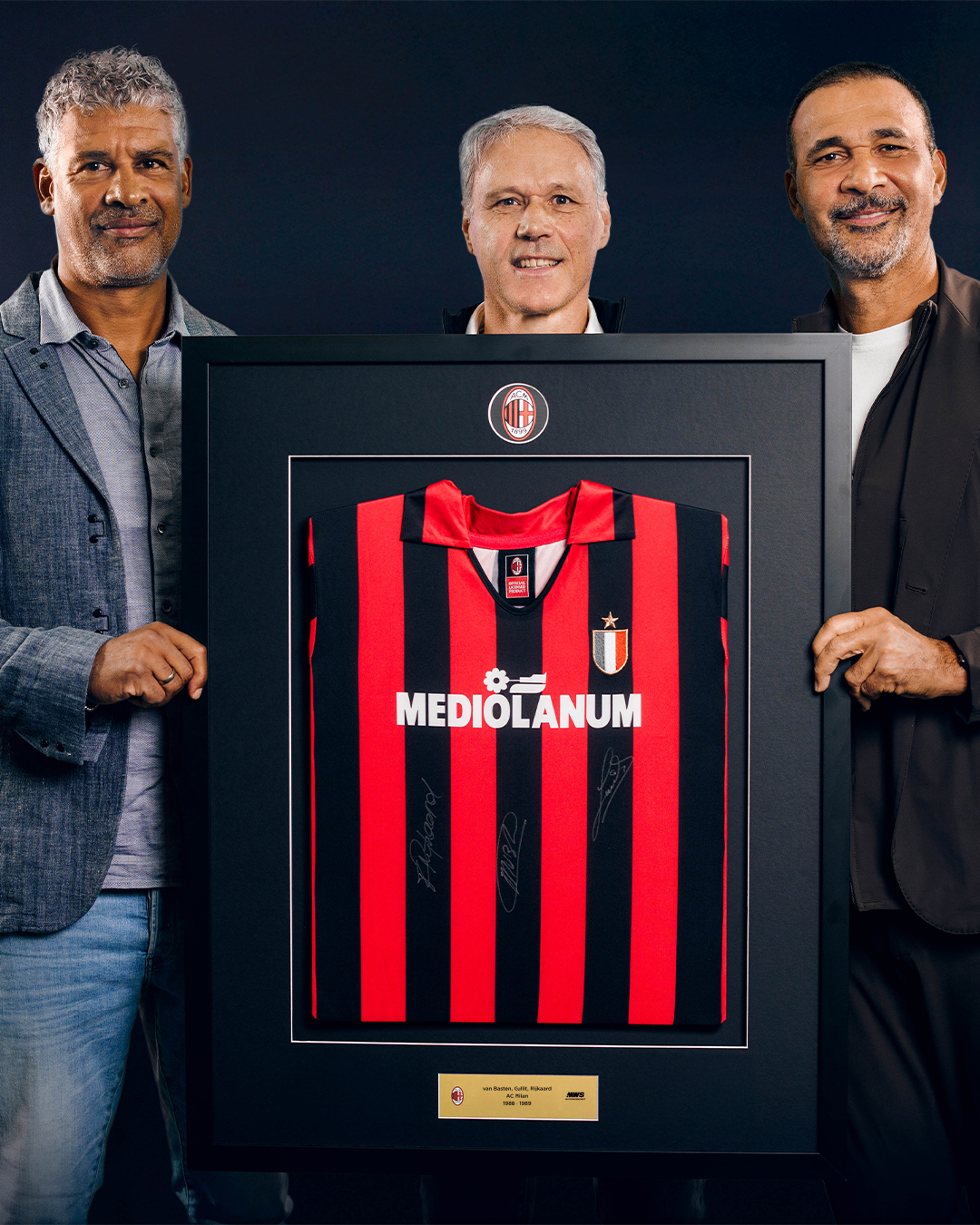 The Dutch Trio Signed Framed Home Shirt 88/89