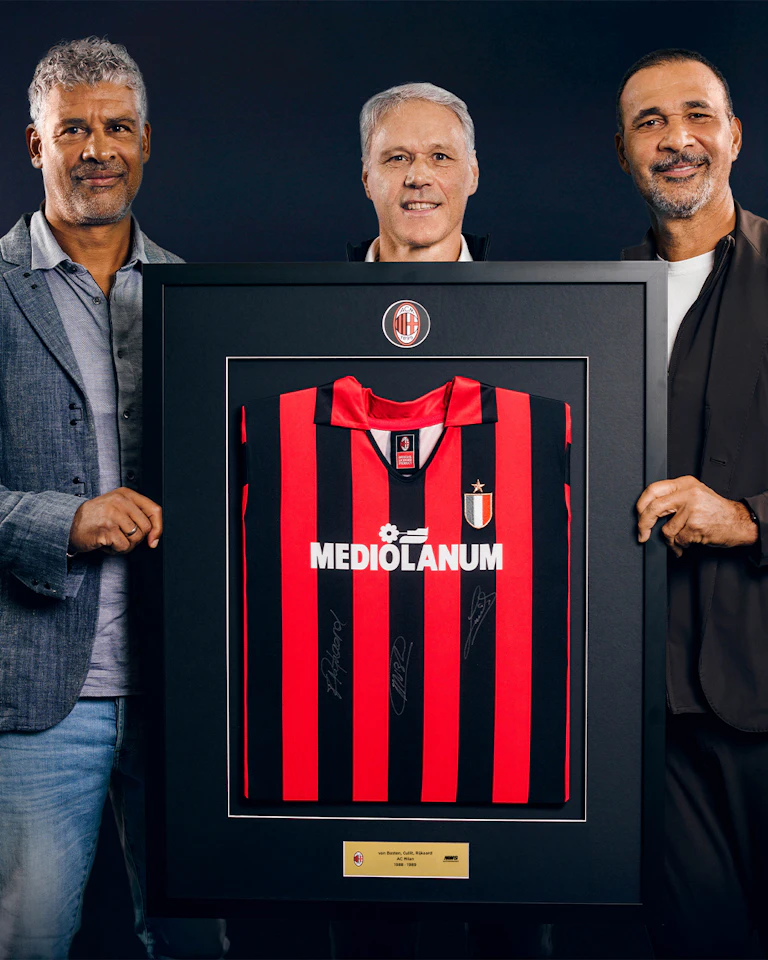 The Dutch Trio Signed Framed Home Shirt 88/89