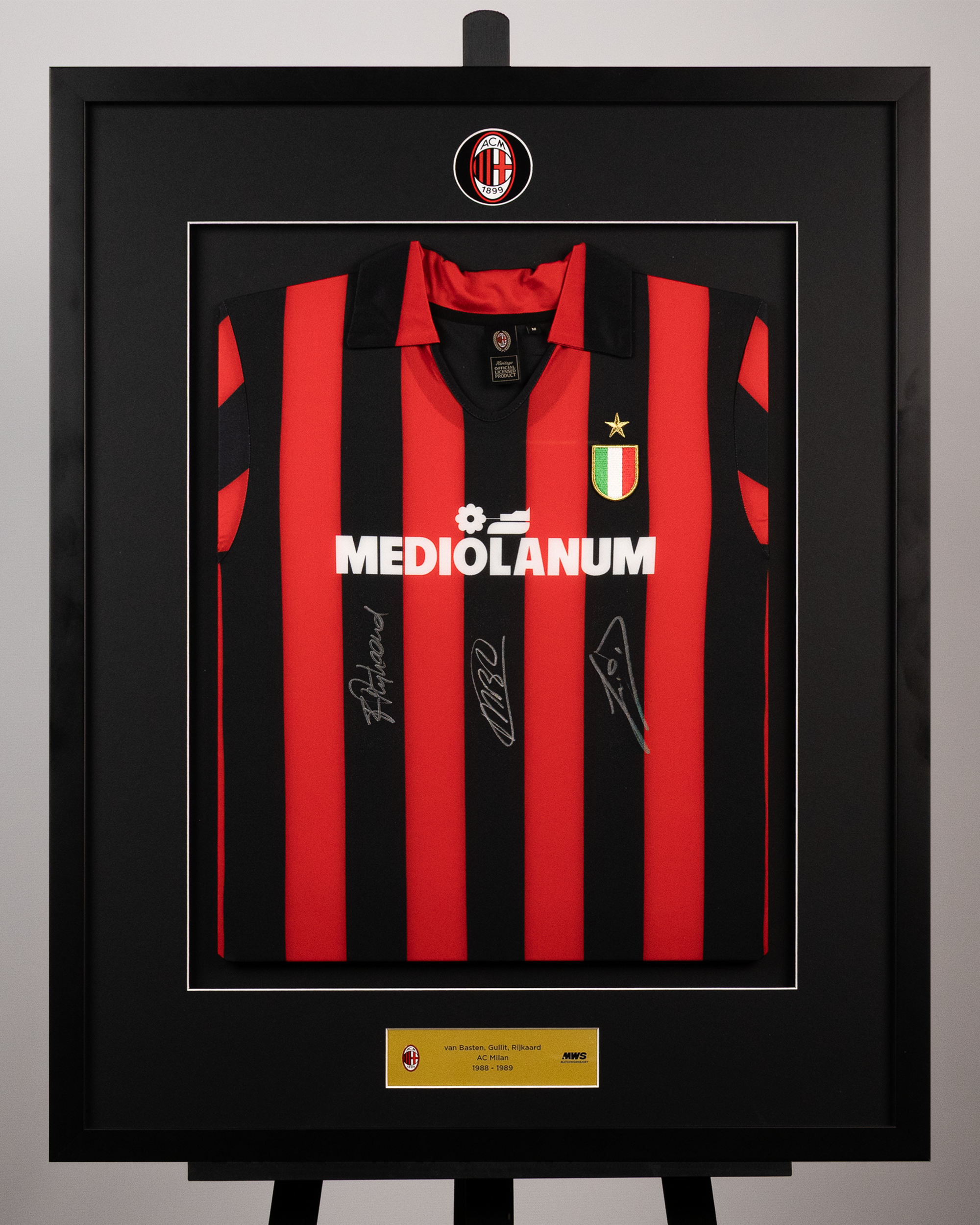 The Dutch Trio Signed Framed Home Shirt 88/89