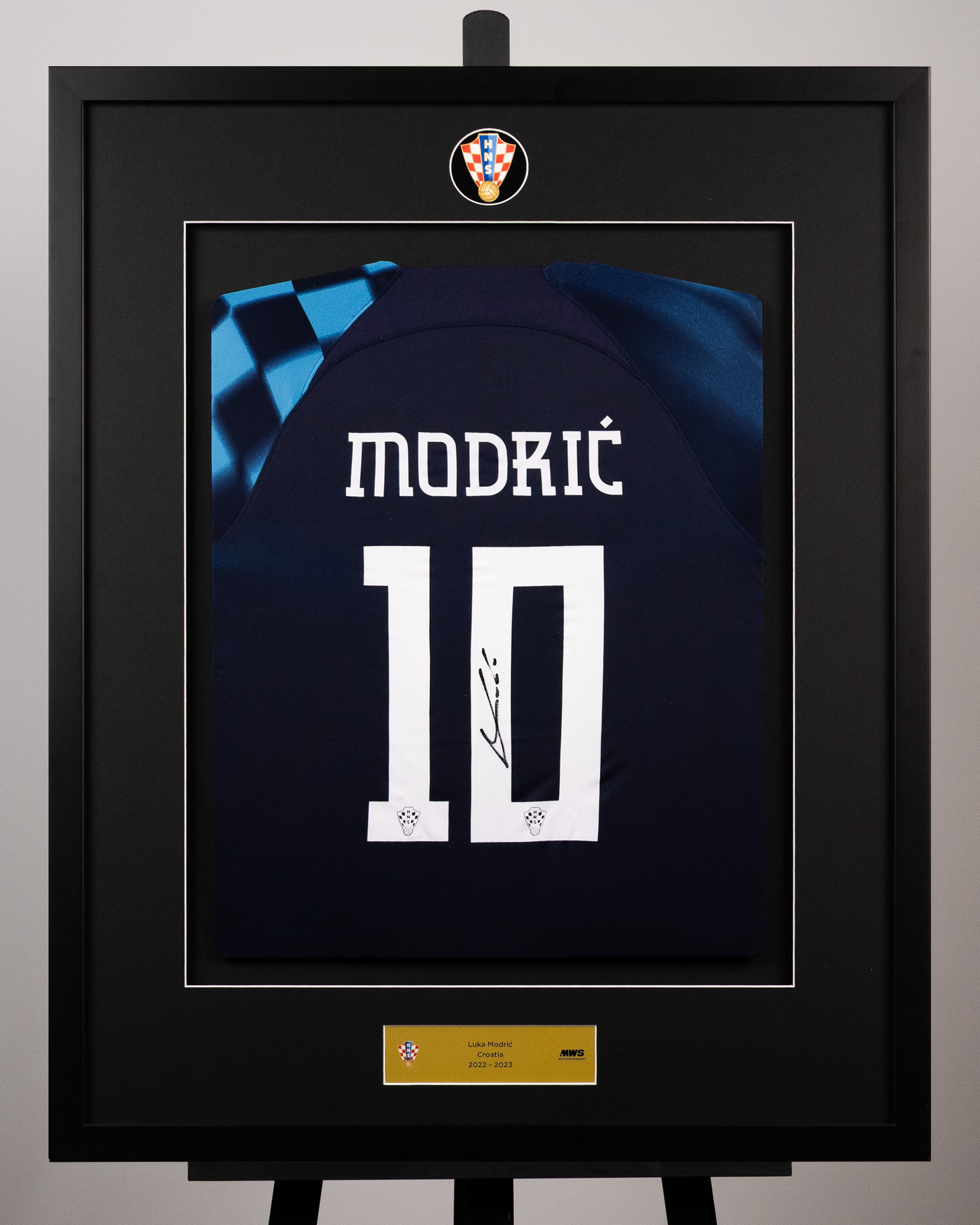 Luka Modrić Signed Framed Croatia Away Shirt 22/23
