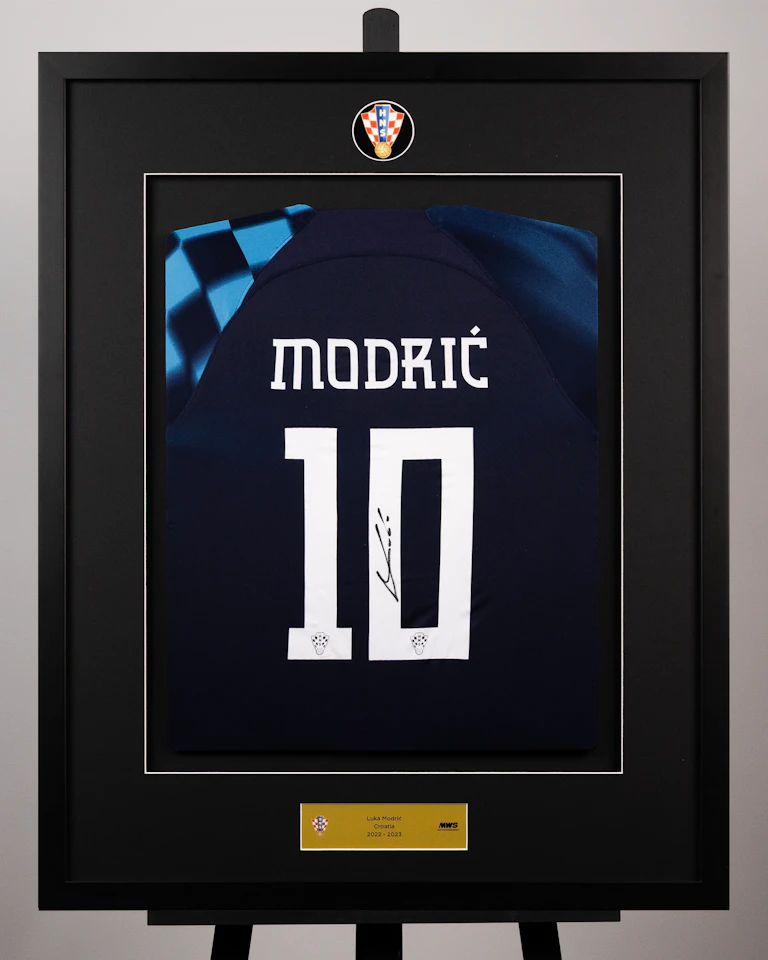 Luka Modrić Signed Framed Croatia Away Shirt 22/23