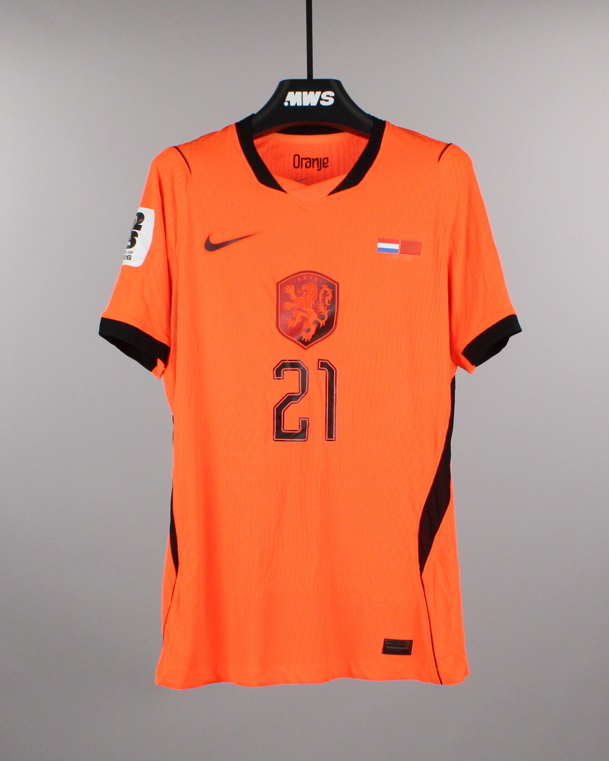 サッカーシャツ Matos 21 サイン入 match worn shirts The Netherlands National Team - Own the match-worn & signed