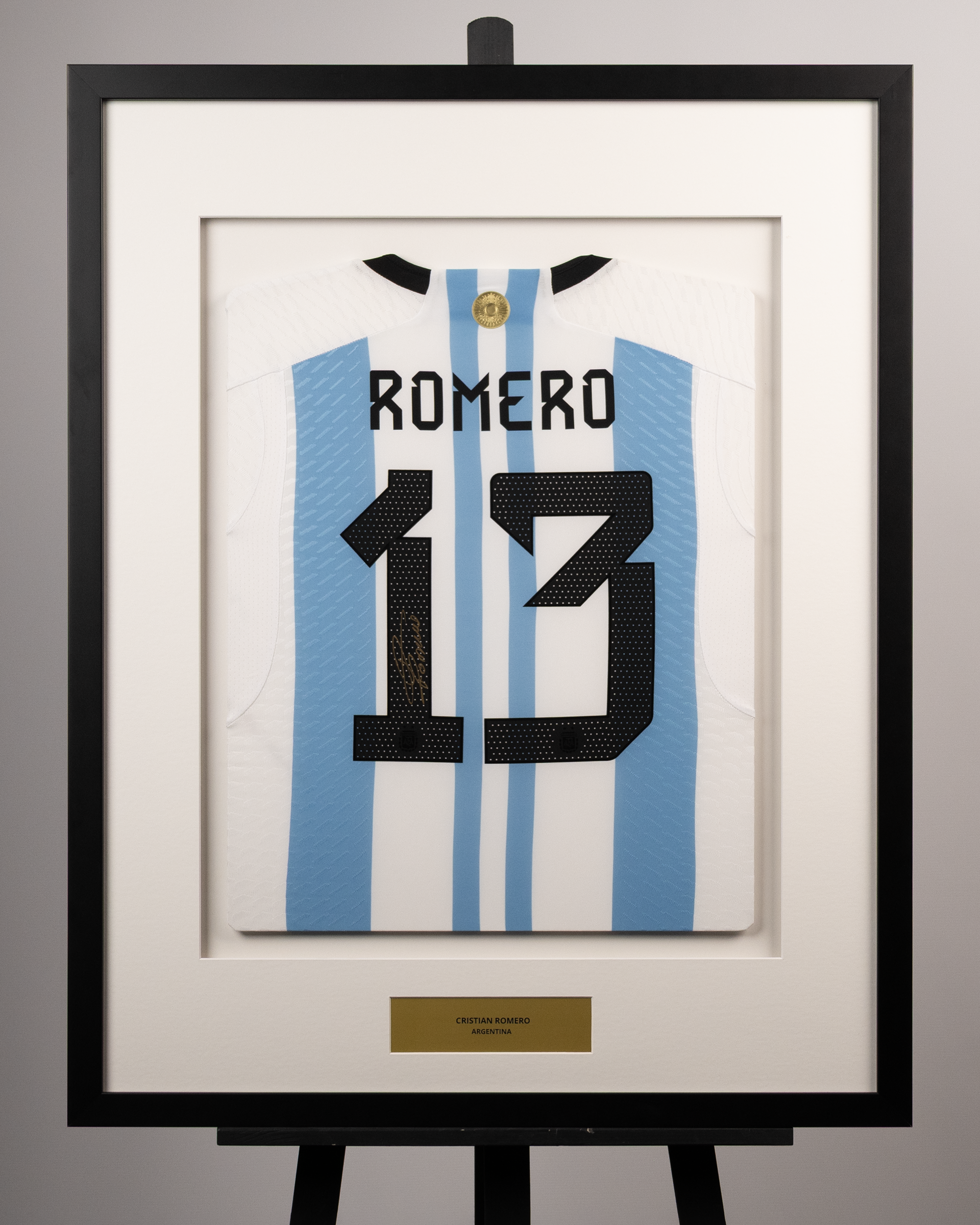 Cristian Romero Signed Framed Shirt - 3