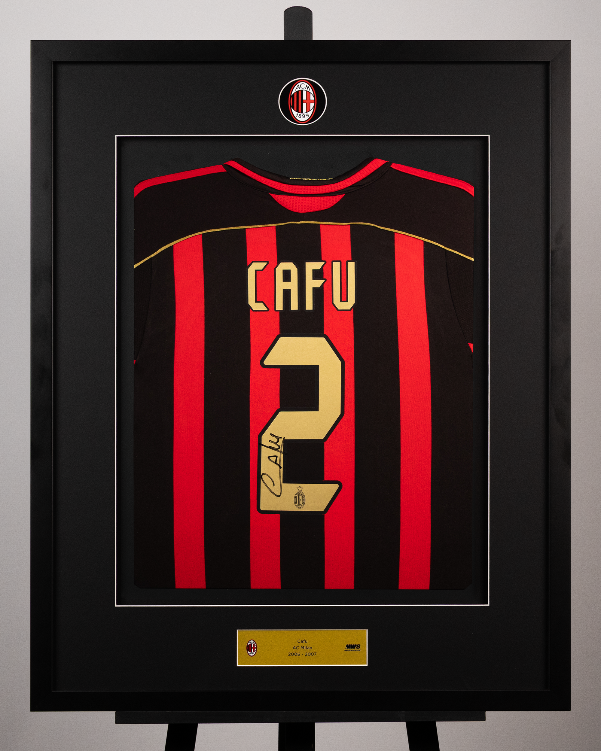 Cafu Signed Framed AC Milan Shirt