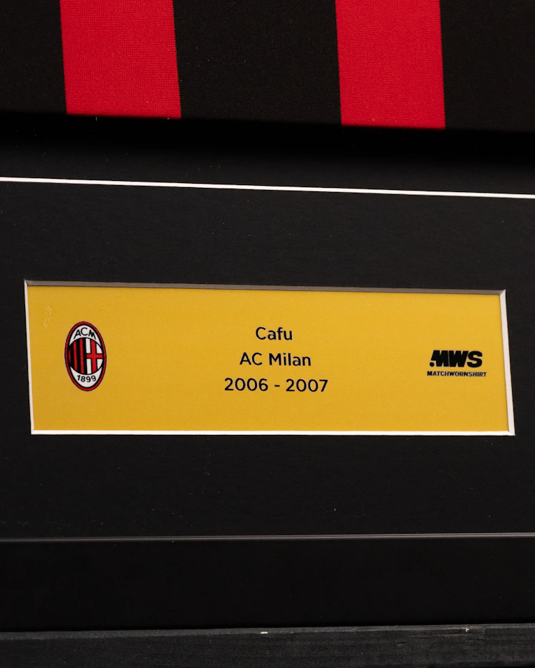 Cafu Signed Framed AC Milan Shirt