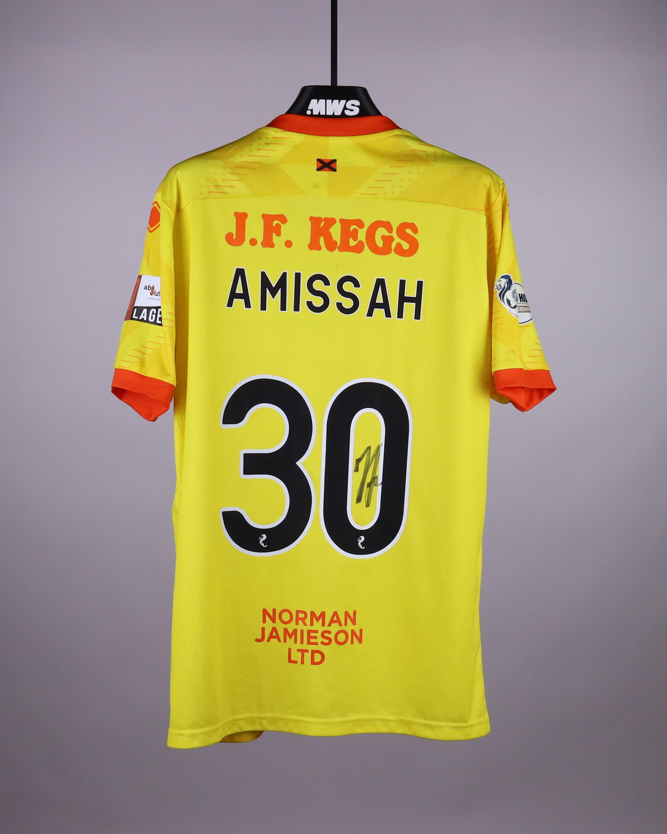 Jordan Amissah Dundee United jersey