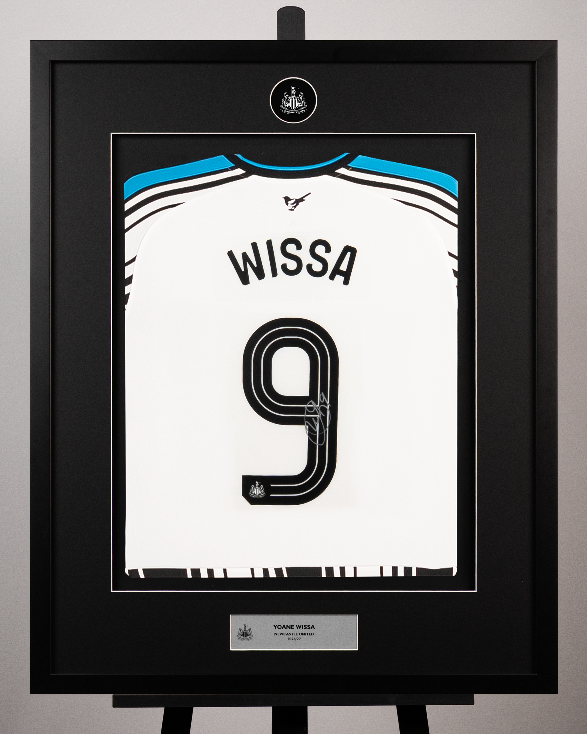 Yoane Wissa Signed Framed Newcastle United Home Shirt 