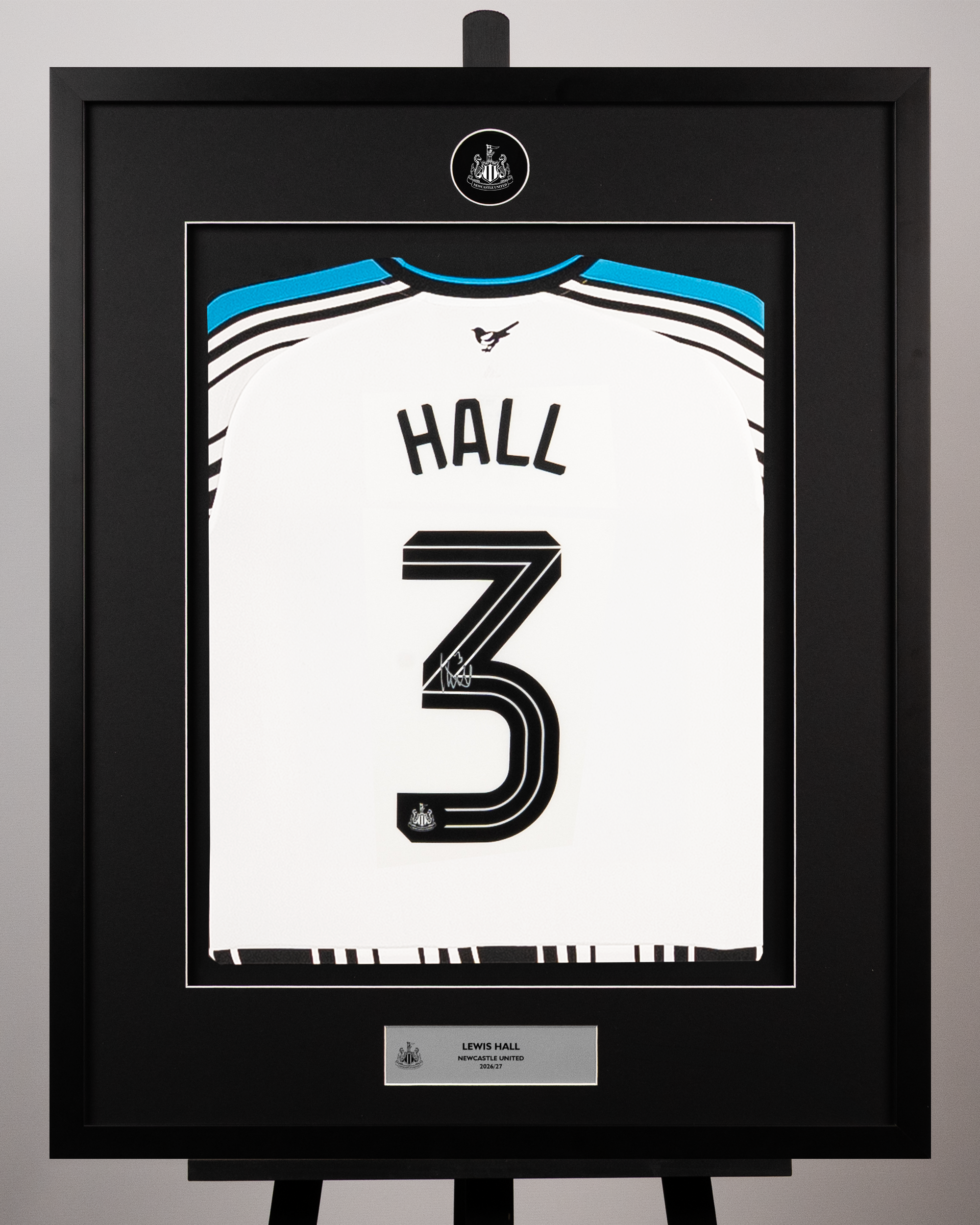Lewis Hall Signed Framed Newcastle United Home Shirt