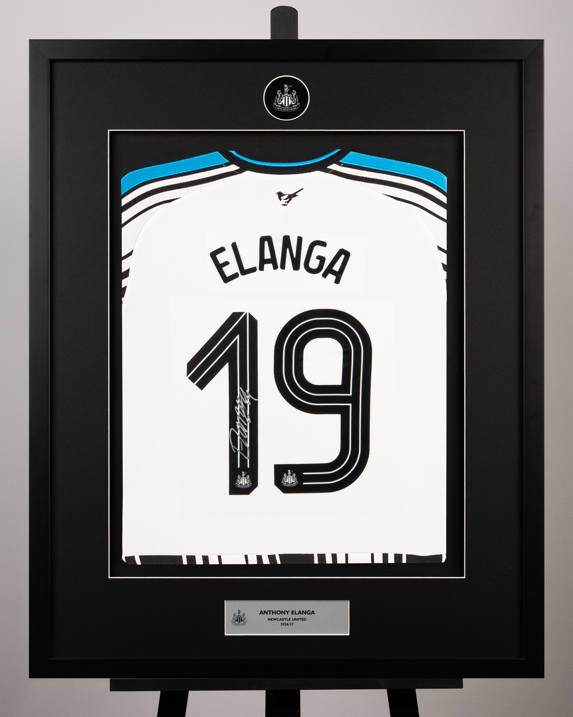 Anthony Elanga Framed Signed Newcastle United Home Shirt