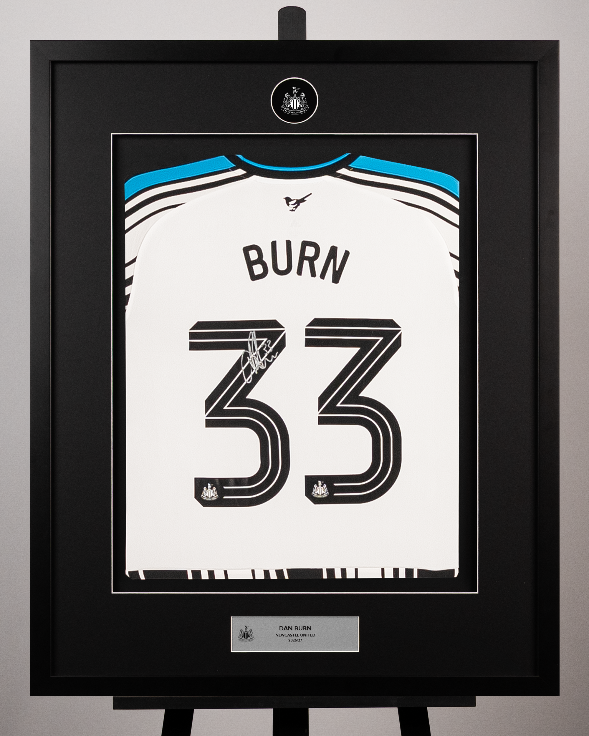 Dan Burn Framed Signed Newcastle United Home Shirt