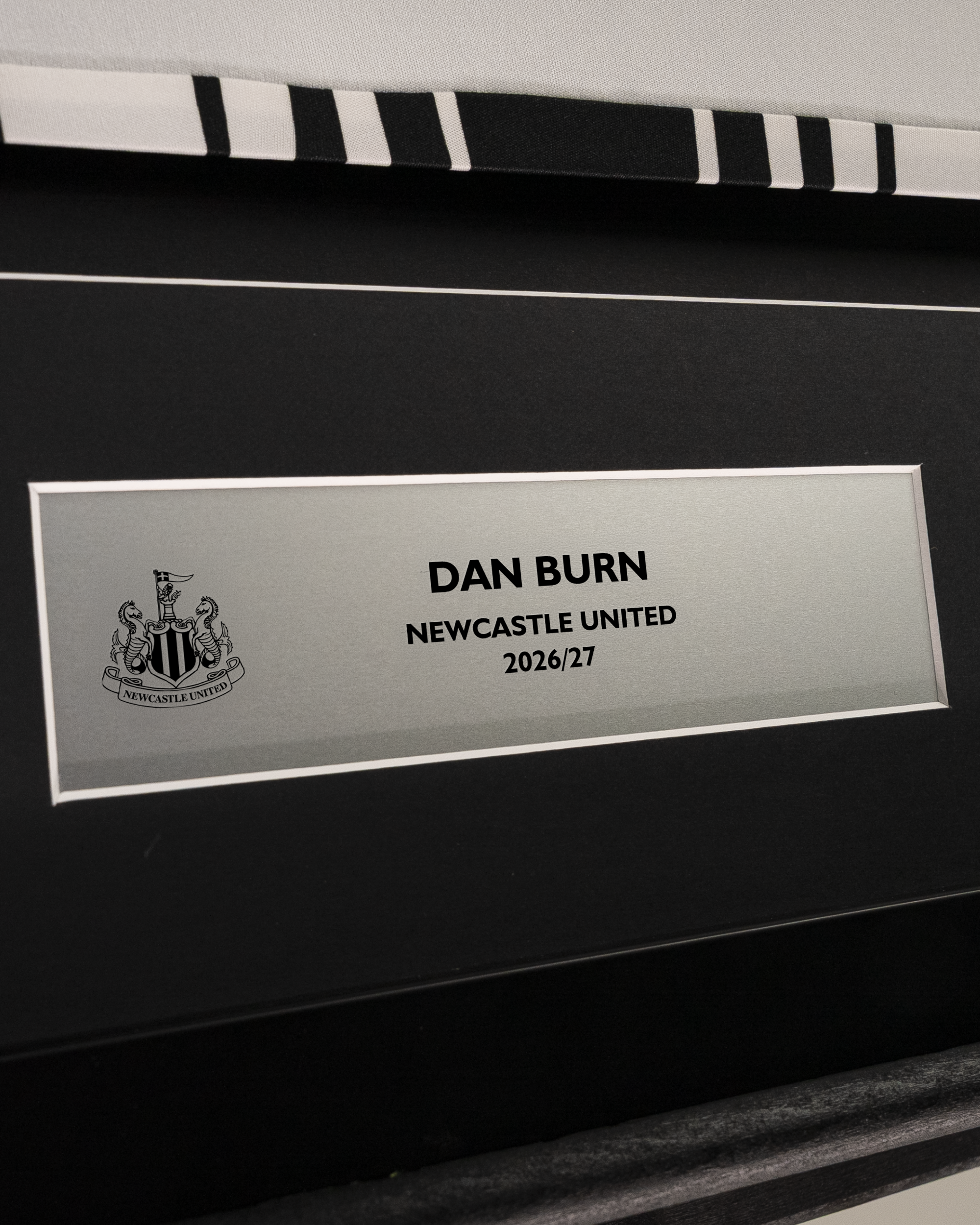 Dan Burn Framed Signed Newcastle United Home Shirt