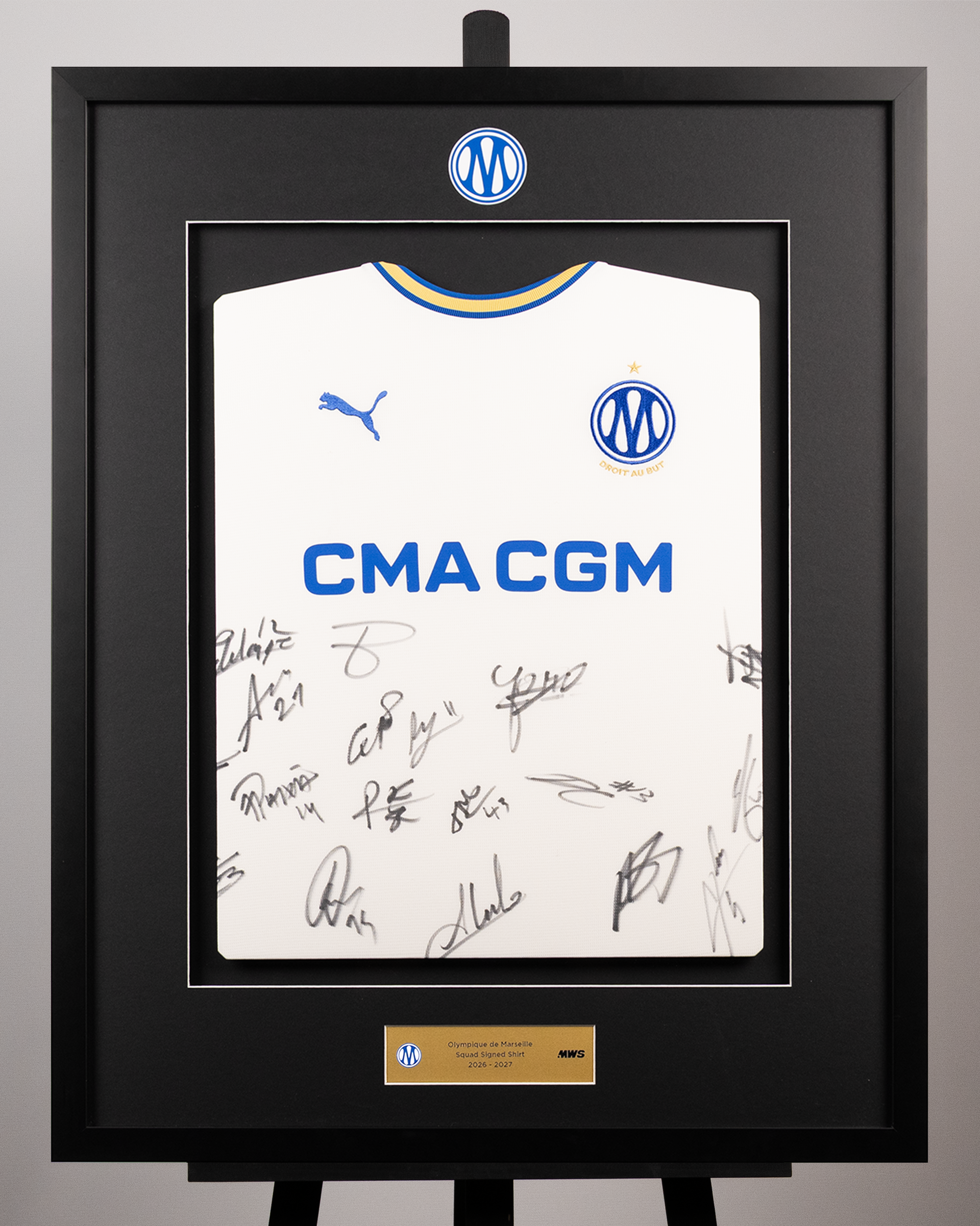 Squad Signed Framed Olympique de Marseille Shirt 26/27